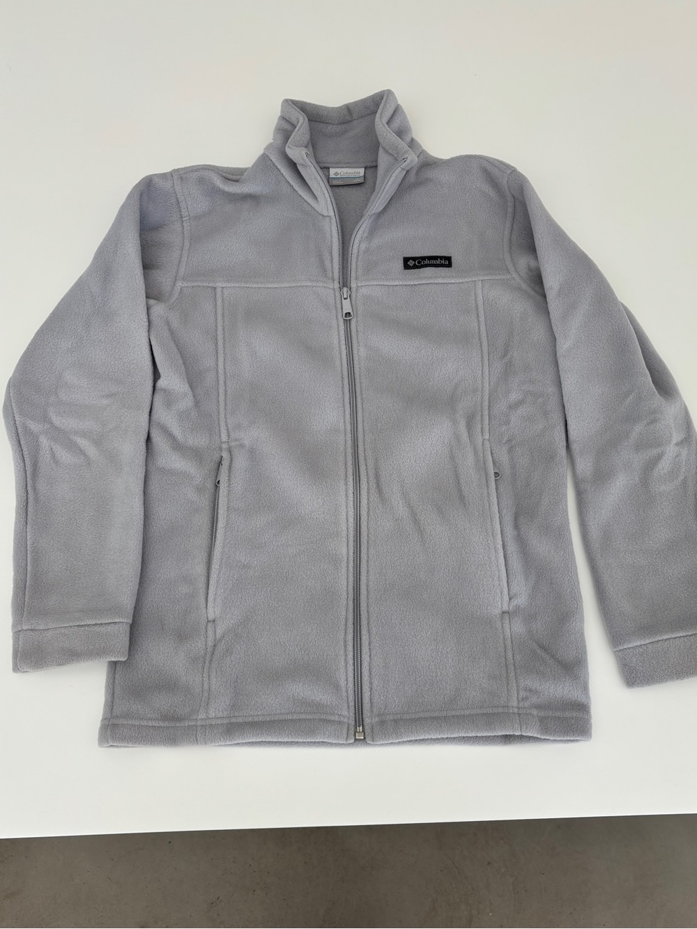 Youth large YL 14/16 Columbia Boys' Light Gray Full-Zip Fleece Jacket